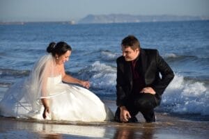 man and women in wedding dress on the beach the hunt and the hunter roots of infidelity 